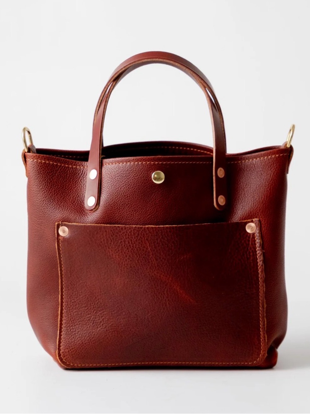 KMM & Co DARK TAN BULLDOG MINI TRAVEL TOTE